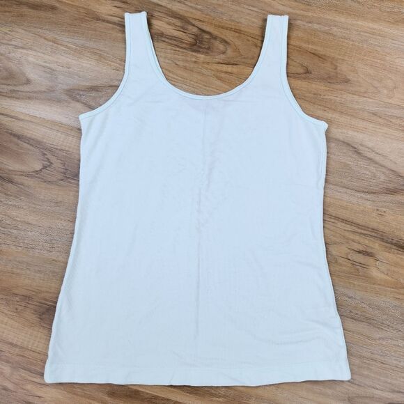 ☔️🔺️Felina Mint Green Reversible Fitted Sleeveless Top Large - Picture 2 of 7